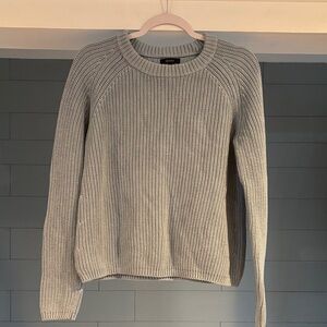 Quince 100% Organic Cotton Fisherman Crew Sweater in Sky Blue